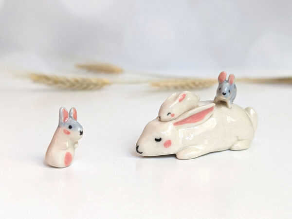 porcelain figurine bunny family