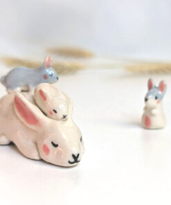 porcelain figurine bunny family