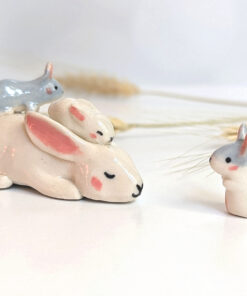 porcelain figurine bunny family