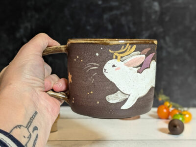 Mug - Black Stoneware : Jackalope - Image 4