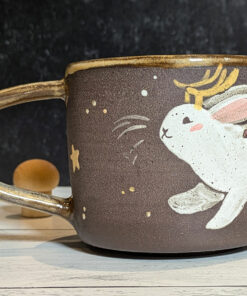 cute handmade jackalope mug