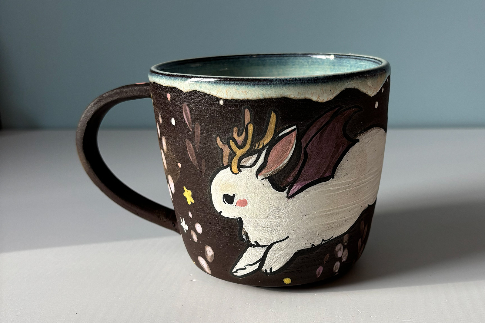 Mug - Black Stoneware : Jackalope