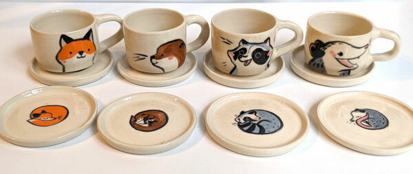 espresso cup handmade cute animals