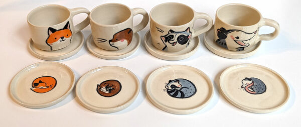 espresso cup handmade cute animals