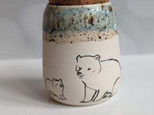 cork lid bear jar