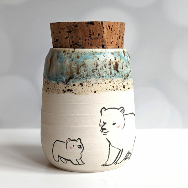 cork lid bear jar