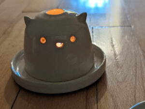 stoneware lantern cat ghost