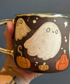 pumpkin ghost mug