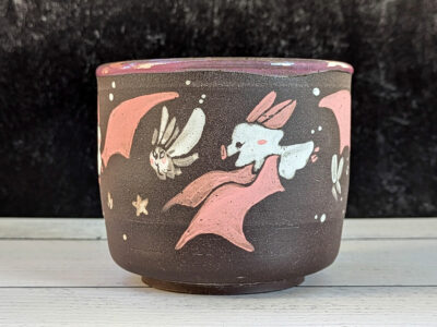 Mug Noir - Chauves Souris Roses – Image 2