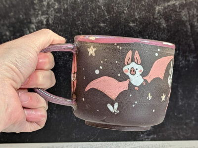 Mug Noir - Chauves Souris Roses – Image 3