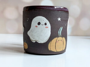 pumpkin ghost mug