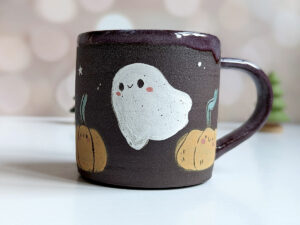 pumpkin ghost mug