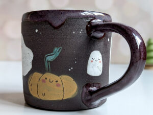 pumpkin ghost mug