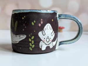 cute dinosaur mug handmade triceratops baby