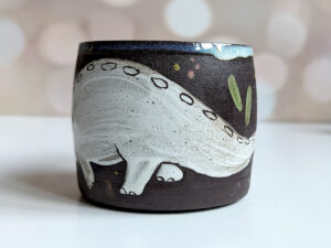 cute dinosaur mug handmade triceratops baby