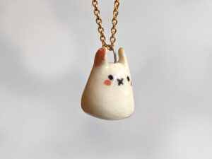 ghost bunny pendant