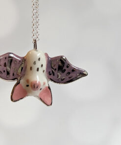 white gold bat pendant