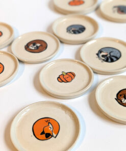 cute handmade illustrated saucer