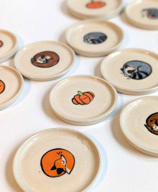 cute handmade illustrated saucer