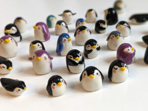 cute penguin porcelain figurine