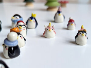 cute penguin porcelain figurine