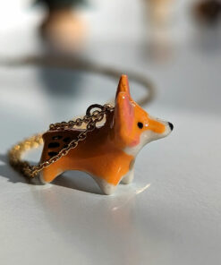 pembroke welsh corgi porcelain pendant