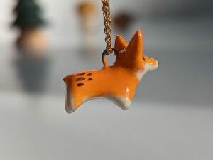 pembroke welsh corgi porcelain pendant