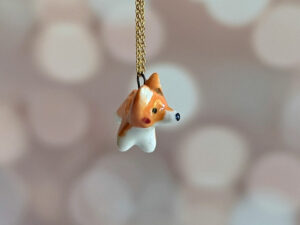 pembroke welsh corgi porcelain pendant