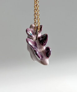 purple stegosaurus pendant cute porcelain jewelry by kness