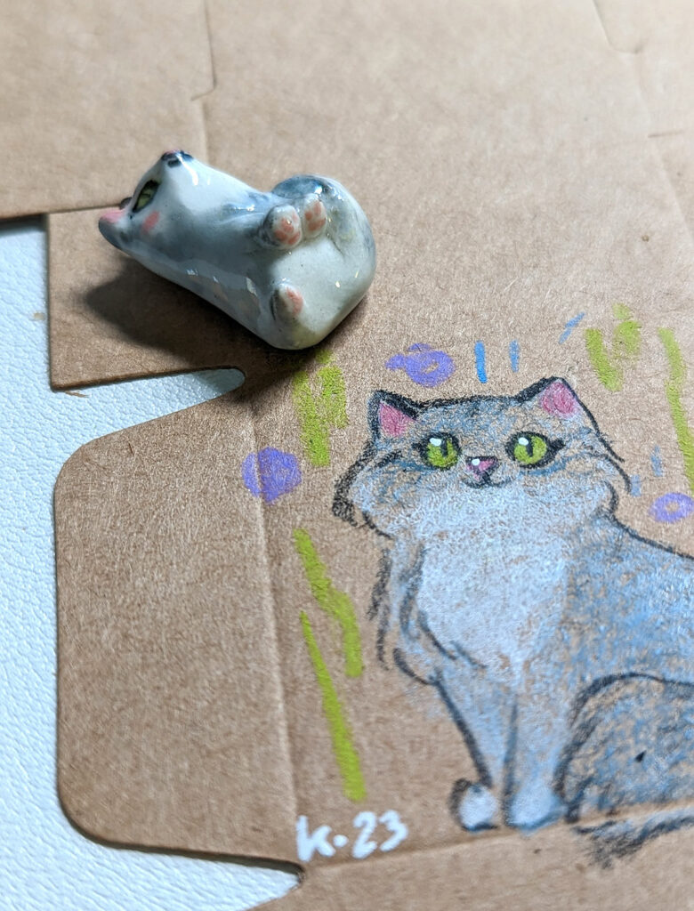 custom cat porcelain pendant
