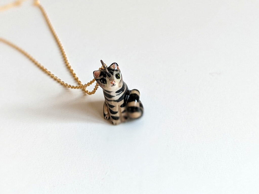 custom cat porcelain pendant