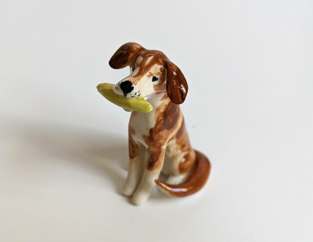 dog portrait with corn 
