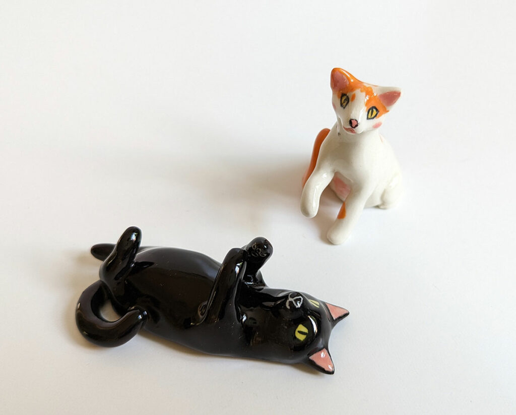 custom cat figurine bonded friends