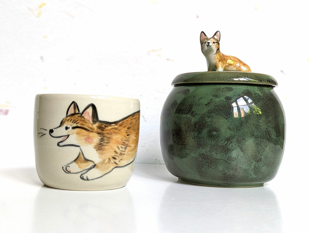 Corgi cup and urn