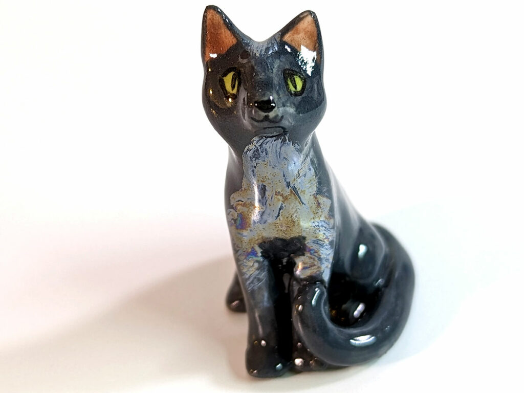 custom cat figurine grey