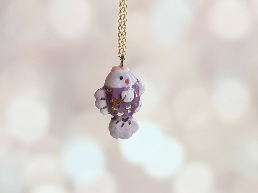 purple fish custom pendant