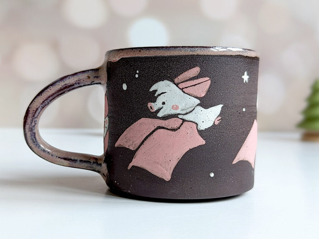 albino bat mug 
