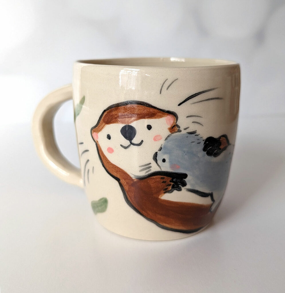 otter family mug