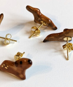 porcelain and gold capybara earrings