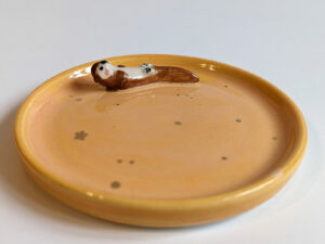 porcelain jewelry dish otter