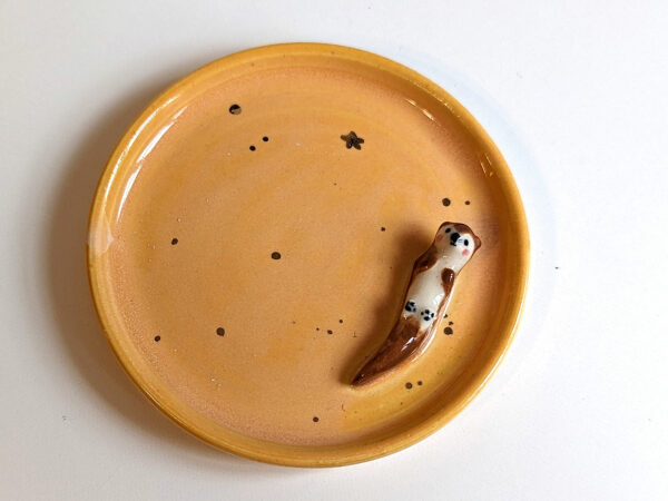 porcelain jewelry dish otter