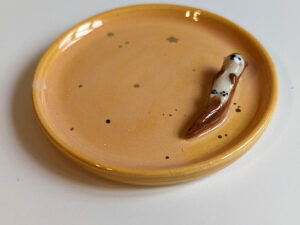 porcelain jewelry dish otter