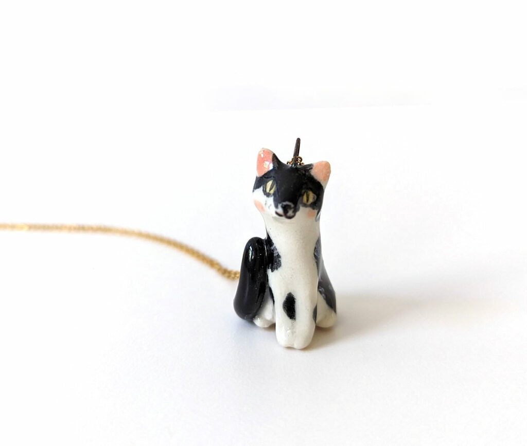 custom cat porcelain pendant