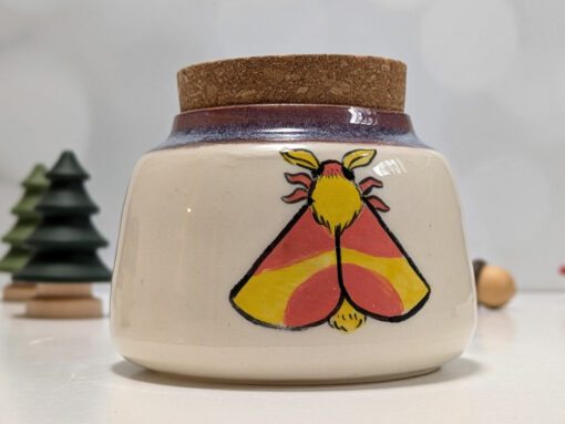 Porcelain Jar + Lid - Moth