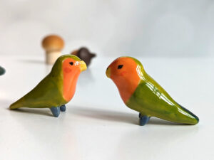 porcelain lovebirds figurines