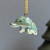 pendant elephant porcelain blue