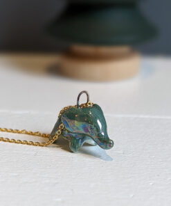 pendant elephant porcelain blue