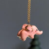 pendant elephant porcelain pink gold