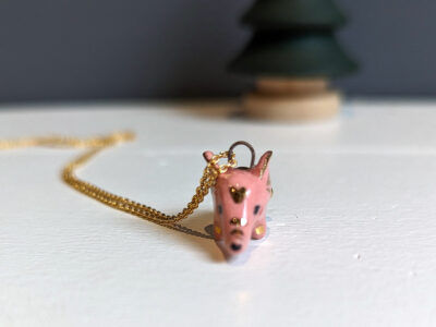 Pendentif Éléphant rose et or – Image 4