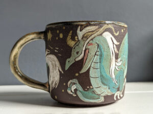 mug blue dragon